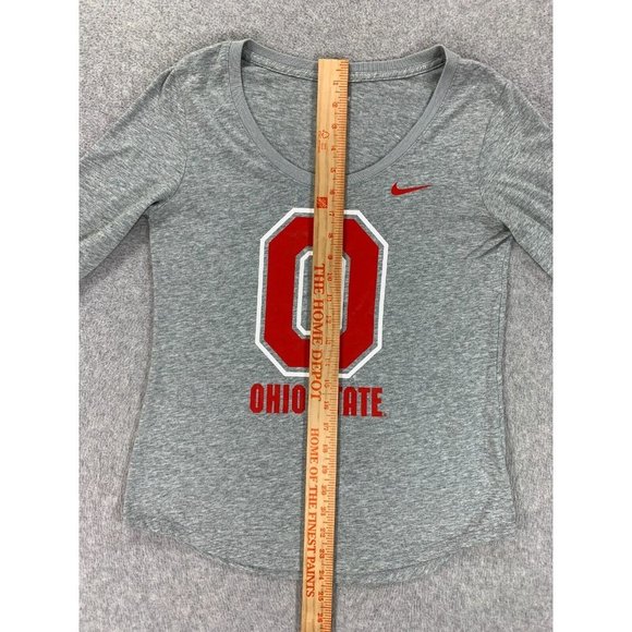 Ohio State Buckeyes Nike Scoop Neck Tee Shirt (Women's Small) Gray - Picture 8 of 12